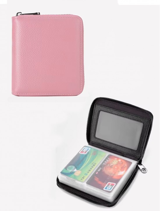 Faux Leather Solid Color Credit Card Wallet